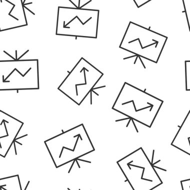 Düz biçimde büyüme diyagramı simgesi. Beyaz izole edilmiş arka planda finans şeması vektör illüstrasyonu. Kusursuz şablon iş konseptini okla.