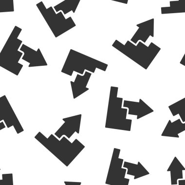 Grafik simgesi düz stil. Beyaz izole arkaplanda ok büyütme vektör illüstrasyonu. Analiz kusursuz şablon iş konsepti.