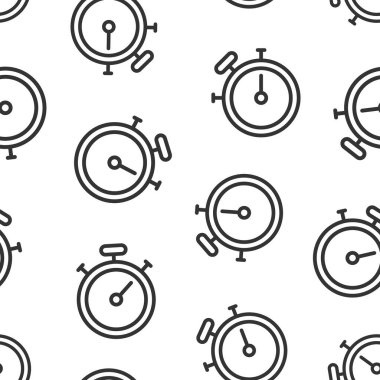 Düz bir saat simgesi. Beyaz izole arkaplanda vektör illüstrasyonunu izle. Zamanlayıcı kusursuz şablon iş konsepti.