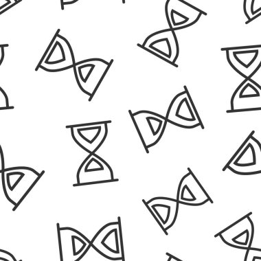 Düz bir kum saati simgesi. Beyaz izole edilmiş arka planda kum saati vektör çizimi. Saatsiz şablon iş konsepti.