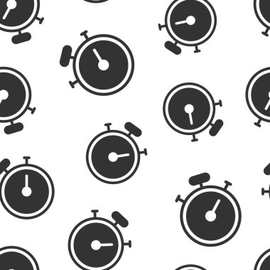 Düz bir saat simgesi. Beyaz izole arkaplanda vektör illüstrasyonunu izle. Zamanlayıcı kusursuz şablon iş konsepti.