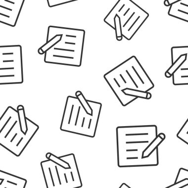 Düz stil blog simgesi. Beyaz izole edilmiş arkaplan üzerine kalem vektör illüstrasyonlu belge. İçeriksiz şablon iş konsepti.