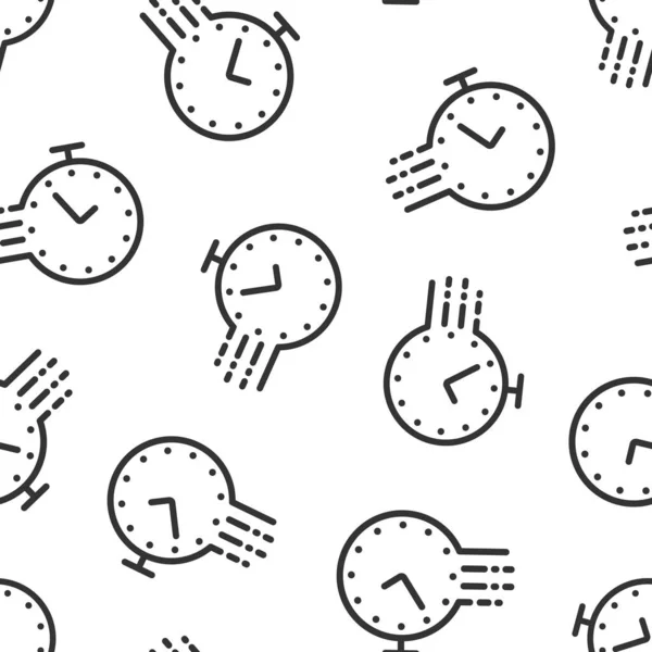 时钟图标为扁平风格 观看白色孤立背景的矢量图解 时间无缝模式业务概念 — 图库矢量图片