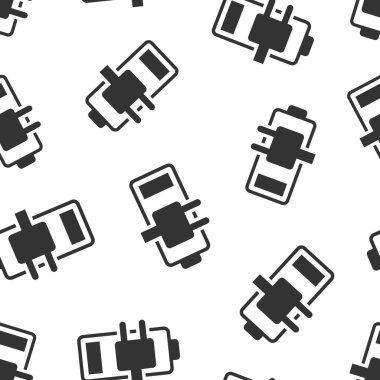 Batarya şarj ikonu düz stil. Beyaz izole arkaplanda güç seviyesi vektör illüstrasyonu. Lityum akümülatörü kusursuz şablon iş konsepti.