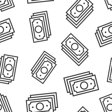 Para yığını simgesi düz stil. İzole edilmiş beyaz arka planda nakit vektör illüstrasyonunu değiştir. Banknote tasarısı kusursuz şablon iş konsepti.