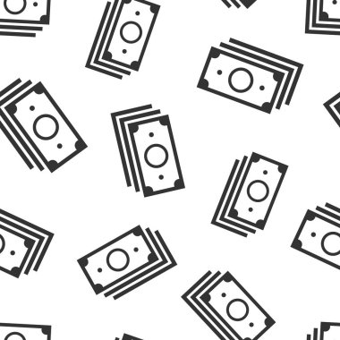 Para yığını simgesi düz stil. İzole edilmiş beyaz arka planda nakit vektör illüstrasyonunu değiştir. Banknote tasarısı kusursuz şablon iş konsepti.