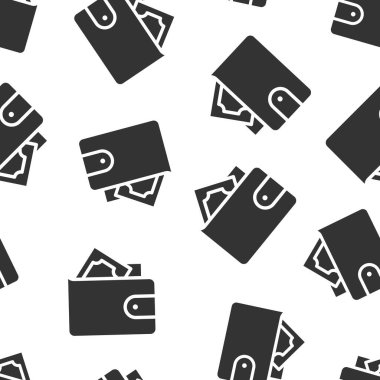 Cüzdan simgesi düz stil. Beyaz izole edilmiş arka planda cüzdan vektör çizimi. Mali çanta sorunsuz iş konsepti.