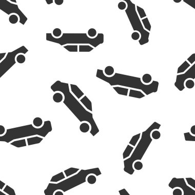 Düz stil araba ikonu. Beyaz izole edilmiş arka planda otomobil araç vektör çizimi. Sedan pürüzsüz iş konsepti.