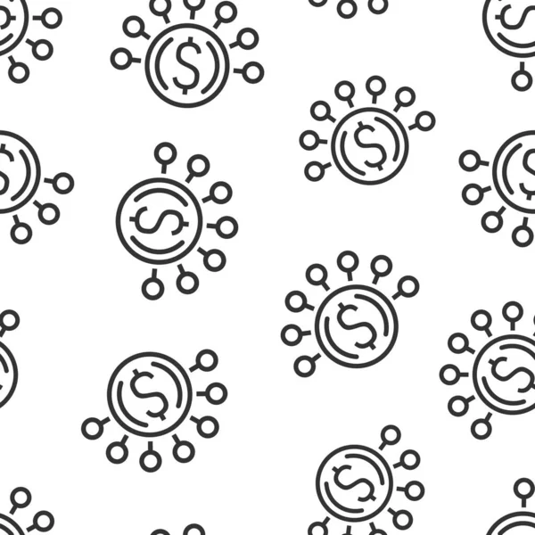 Ikona Příjmů Peněz Rovném Stylu Dolar Mince Vektorové Ilustrace Bílém — Stockový vektor