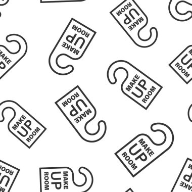 Makyaj odası tabela ikonu düz stil. Beyaz izole edilmiş arka planda otel vektör illüstrasyonu. Yurt temiz, pürüzsüz iş konsepti.