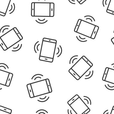 Düz stil ile akıllı telefon boş ekran simgesi. Beyaz izole edilmiş arka planda cep telefonu vektör çizimi. Telefonsuz şablon iş konsepti.