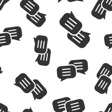 Sohbet simgesini düz konuş. Beyaz izole arkaplanda konuşma baloncukları vektör çizimi. Takım tartışma düğmesi kusursuz şablon iş konsepti.