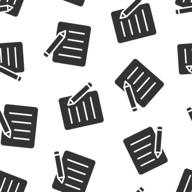 Düz stil blog simgesi. Beyaz izole edilmiş arkaplan üzerine kalem vektör illüstrasyonlu belge. İçeriksiz şablon iş konsepti.