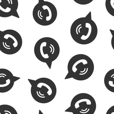 Düz bir cep telefonu simgesi. Beyaz izole edilmiş arka planda telefon konuşma vektör illüstrasyonu. Bağlantı hattı sorunsuz iş konsepti.