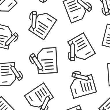 Düz stil blog simgesi. Beyaz izole edilmiş arkaplan üzerine kalem vektör illüstrasyonlu belge. İçeriksiz şablon iş konsepti.