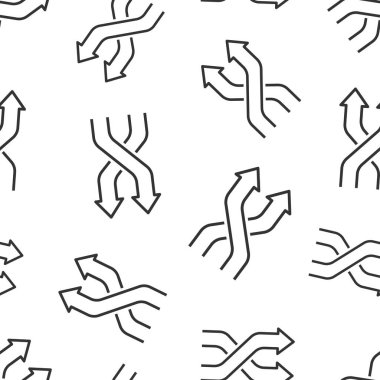 Düz stil kavşak simgesi. Beyaz izole edilmiş arka planda yol yön vektör çizimi. İğne konumu, kusursuz şablon iş konseptini belirle.