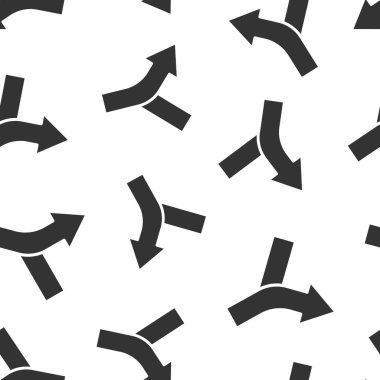 Düz stil kavşak simgesi. Beyaz izole edilmiş arka planda yol yön vektör çizimi. İğne konumu, kusursuz şablon iş konseptini belirle.