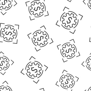 Para gelir simgesi düz stil. Beyaz izole edilmiş arka planda dolar sikke vektör çizimi. Mali yapı kusursuz şablon iş konsepti.