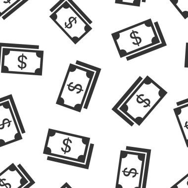 Düz stil para ikonu. İzole edilmiş beyaz arka planda nakit vektör illüstrasyonunu değiştir. Banknote tasarısı kusursuz şablon iş konsepti.