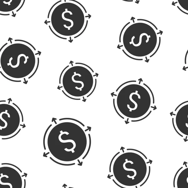 Pengar Intäkter Ikonen Platt Stil Dollar Mynt Vektor Illustration Vit — Stock vektor