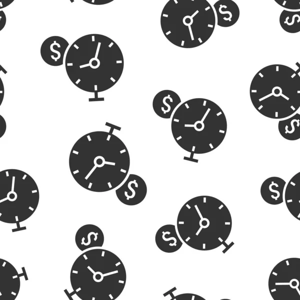 Tiempo Icono Del Dinero Estilo Plano Reloj Con Ilustración Vector — Vector de stock