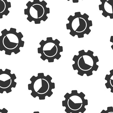 Çalışma akış çizelgesi simgesi düz bir şekilde. Beyaz izole edilmiş arkaplan üzerinde diyagram vektör çizimi olan bir vites. İşlem organizasyonu kusursuz şablon iş konsepti.