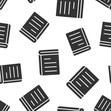 Belge kitap simgesi düz stil. Beyaz arkaplanda kağıt sayfa vektör illüstrasyonu. Not defteri belgesi pürüzsüz şablon iş konsepti.