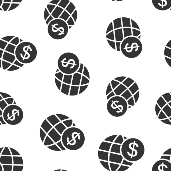 Global Affärsikon Platt Stil Pengar Transaktion Vektor Illustration Vit Isolerad — Stock vektor