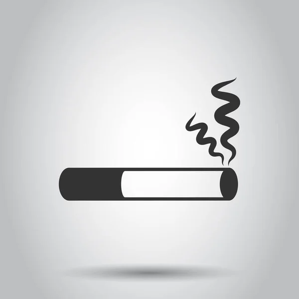 香烟图标为扁平样式 白色孤立背景上的烟雾矢量图解 尼古丁商业概念 — 图库矢量图片