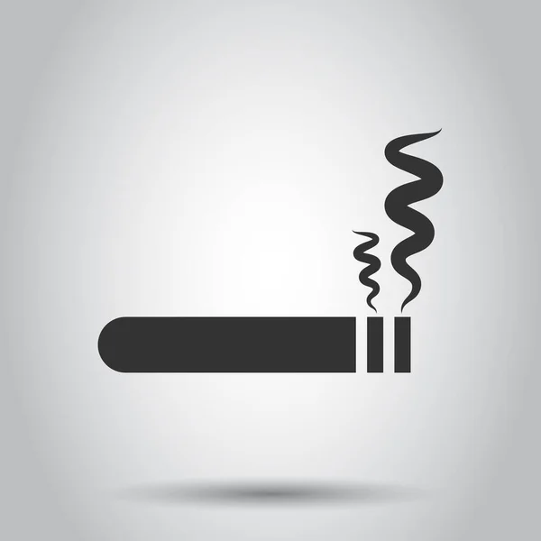 Sigarettenpictogram Vlakke Stijl Smoke Vector Illustratie Witte Geïsoleerde Achtergrond Nicotine — Stockvector