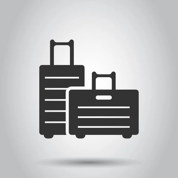 フラットスタイルで旅行バッグアイコン 白い隔離された背景に荷物ベクトルイラスト 手荷物事業の概念 — ストックベクタ