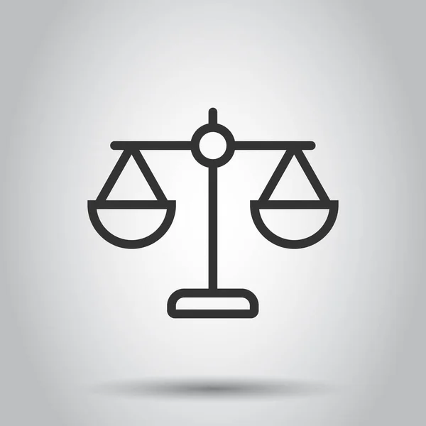 Κλίμακα Ισορροπία Εικονίδιο Επίπεδη Στυλ Εικόνα Διανύσματος Δικαιοσύνης Λευκό Απομονωμένο — Διανυσματικό Αρχείο