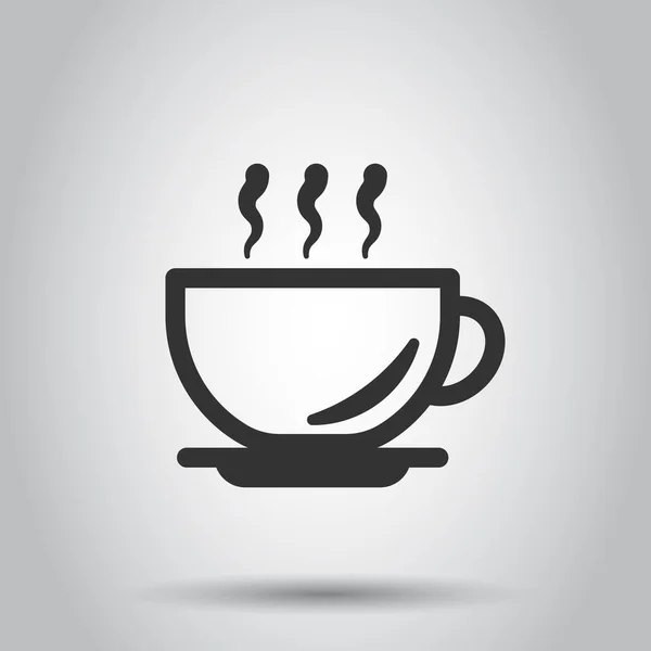 フラットスタイルのコーヒーカップアイコン 白い隔離された背景に熱いお茶のベクトル図 マグカップビジネスのコンセプトを飲む — ストックベクタ