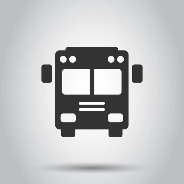 Buszikon Lapos Stílusban Coach Autó Vektor Illusztráció Fehér Elszigetelt Háttér — Stock Vector