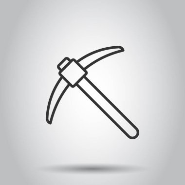 Düz stil balta simgesi. Beyaz izole edilmiş arka planda oduncu vektör çizimi. Kılıç ticareti kavramı.