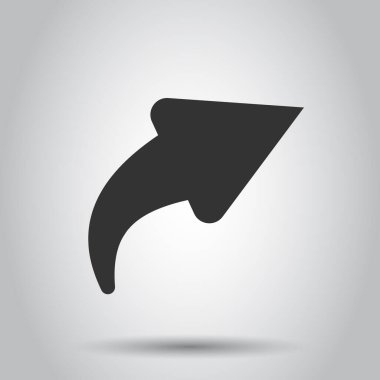 Düğme simgesini düz bir şekilde paylaş. Beyaz izole arkaplanda ok işareti vektör çizimi. Dosya iş konseptini gönder.