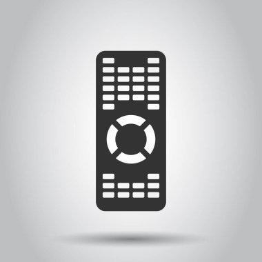 Uzaktan kumandalı televizyon simgesi. Beyaz izole edilmiş arka planda televizyon işareti vektör çizimi. Yayın işi konsepti.