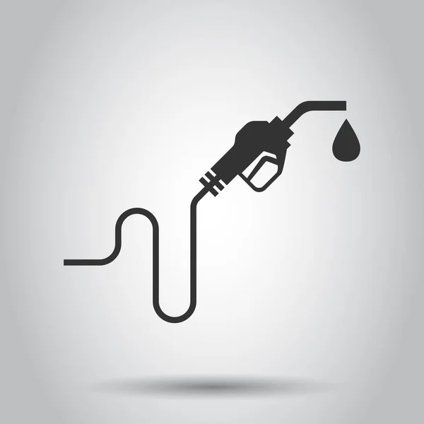 フラットスタイルの燃料ポンプアイコン 白い隔離された背景のガソリンスタンドの標識ベクトルイラスト 石油事業の概念 — ストックベクタ