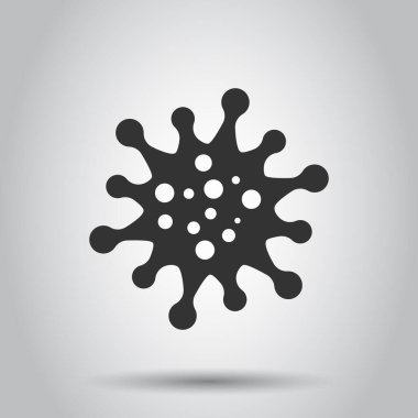 Hastalık bakterisi simgesi düz bir şekilde. Beyaz izole edilmiş arka planda alerji vektör illüstrasyonu. Mikrop virüsü iş konsepti.