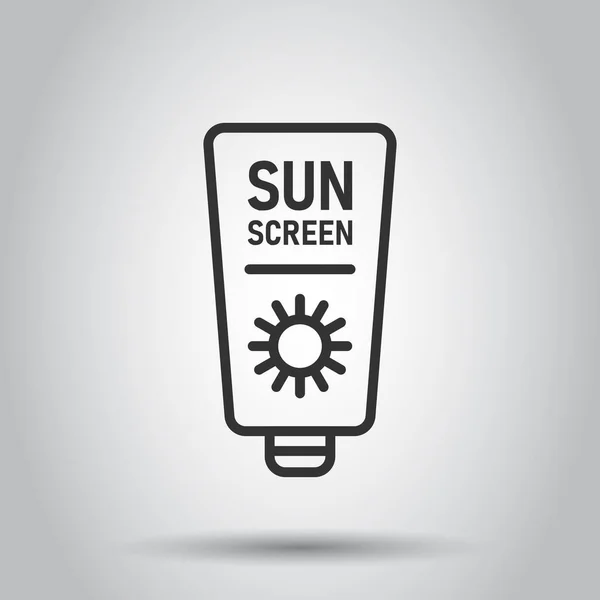 Ícone Proteção Solar Estilo Plano Ilustração Vetor Creme Protetor Solar — Vetor de Stock