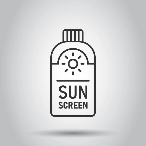 Icono Protección Solar Estilo Plano Ilustración Vectorial Sunblock Crema Sobre — Vector de stock