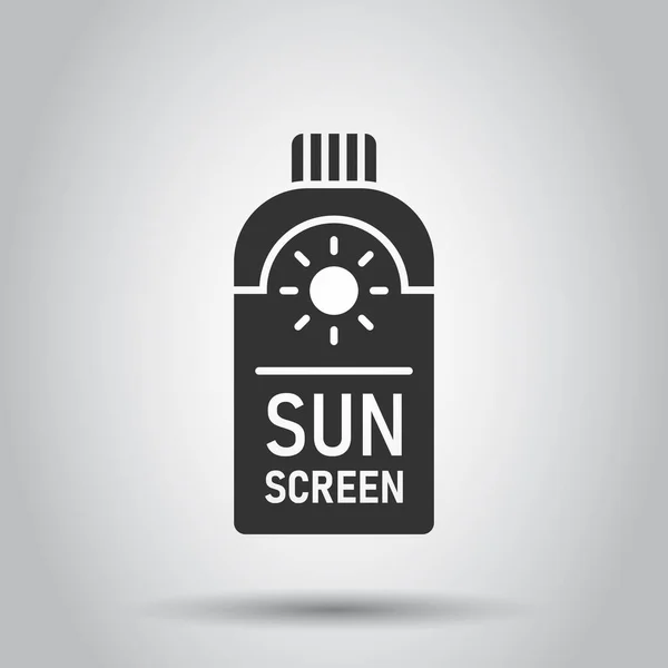 Ícone Proteção Solar Estilo Plano Ilustração Vetor Creme Protetor Solar — Vetor de Stock