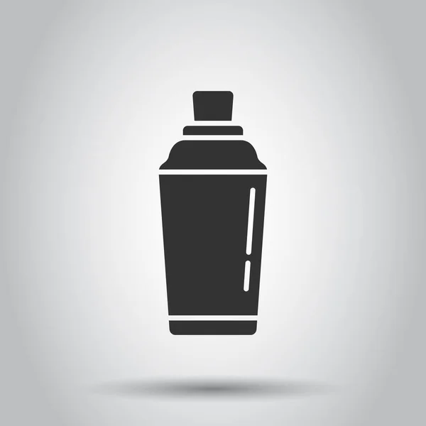 Icona Cocktail Shaker Stile Piatto Alcol Bottiglia Vettore Illustrazione Sfondo — Vettoriale Stock