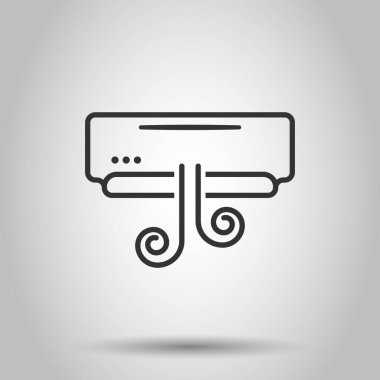 Koşullandırıcı simgesi düz stil. Beyaz izole arkaplanda soğutucu vektör çizimi. Soğuk iklim iş kavramı.