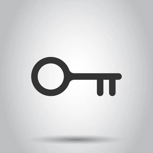 Schlüsselsymbol Flachen Stil Passwort Vektor Illustration Auf Weißem Isolierten Hintergrund — Stockvektor