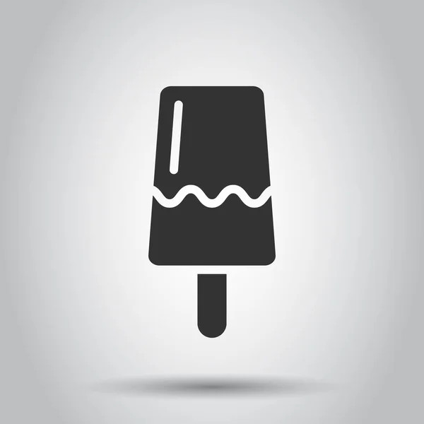 Eis Ikone Flachen Stil Eisbecher Vektorillustration Auf Weißem Isoliertem Hintergrund — Stockvektor