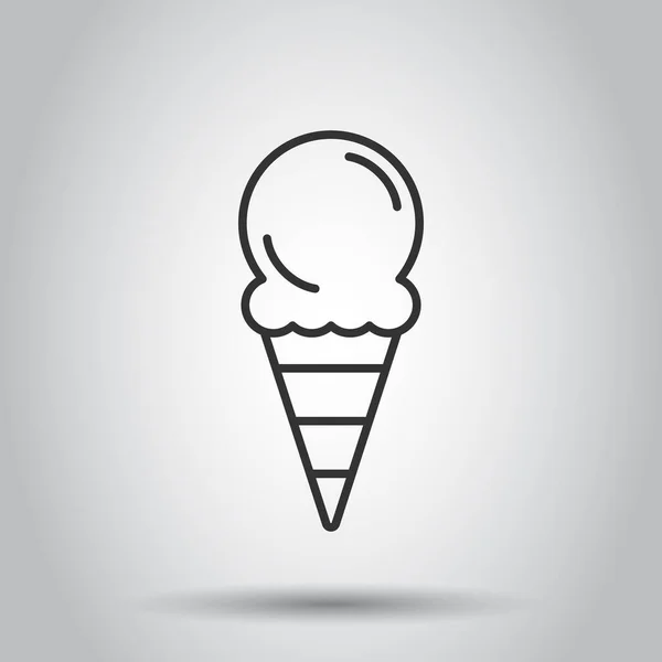 フラットスタイルのアイスクリームアイコン 白い隔離された背景のサンデーベクトルイラスト シャーベットデザートビジネスコンセプト — ストックベクタ