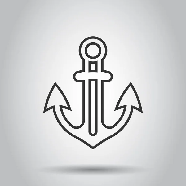 Bootsanker Symbol Flachen Stil Schiffshaken Vektor Illustration Auf Weißem Isoliertem — Stockvektor