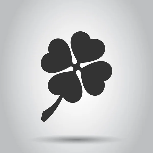 Icône Trèfle Quatre Feuilles Style Plat Illustration Vectorielle Patricks Day — Image vectorielle