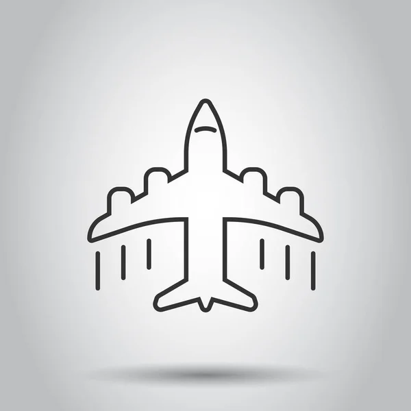 Icono Plano Estilo Plano Ilustración Vector Avión Sobre Fondo Blanco — Vector de stock